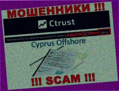 Осторожнее мошенники CTrust зарегистрированы в оффшоре на территории - Кипр
