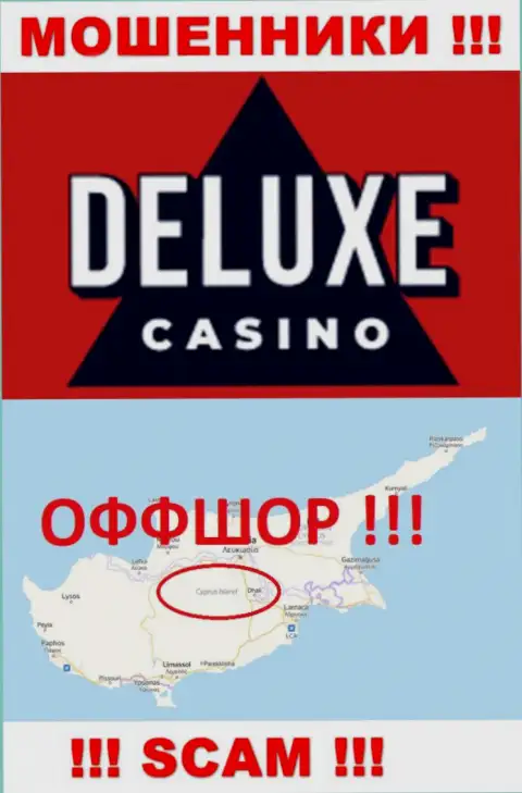 Deluxe-Casino Com - это противозаконно действующая контора, зарегистрированная в офшорной зоне на территории Кипр
