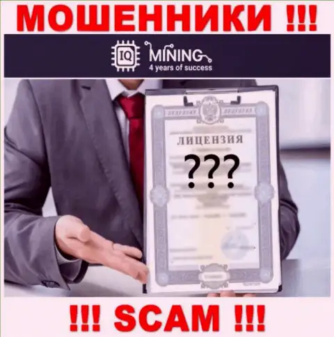 Отсутствие лицензии у компании IQ Mining, только подтверждает, что это internet мошенники