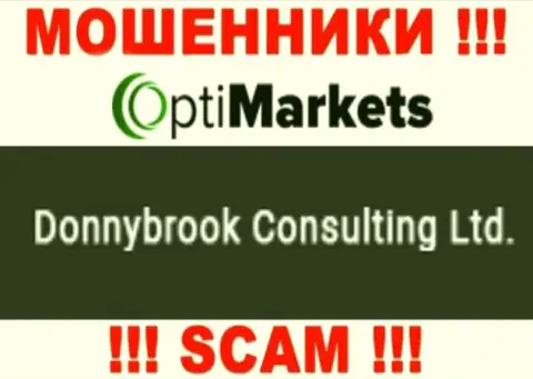 Махинаторы OptiMarket написали, что Donnybrook Consulting Ltd владеет их лохотронном