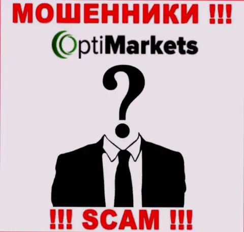 OptiMarket являются интернет-аферистами, в связи с чем скрывают информацию о своем руководстве