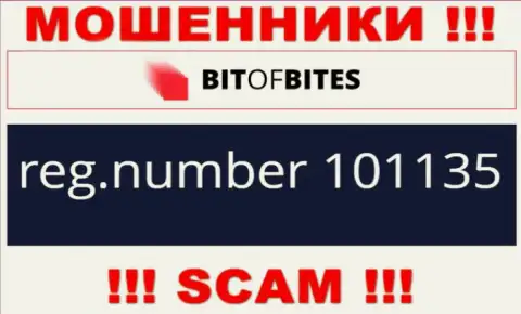 Номер регистрации организации BitOfBites Com, который они предоставили у себя на интернет-сервисе: 101135