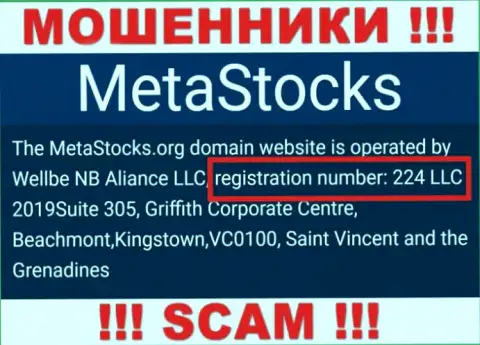 Регистрационный номер компании MetaStocks - 224 LLC 2019