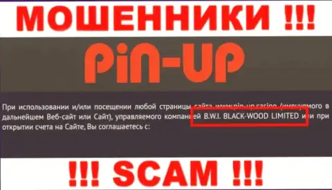 Лохотронщики PinUpCasino принадлежат юр. лицу - B.W.I. BLACK-WOOD LIMITED