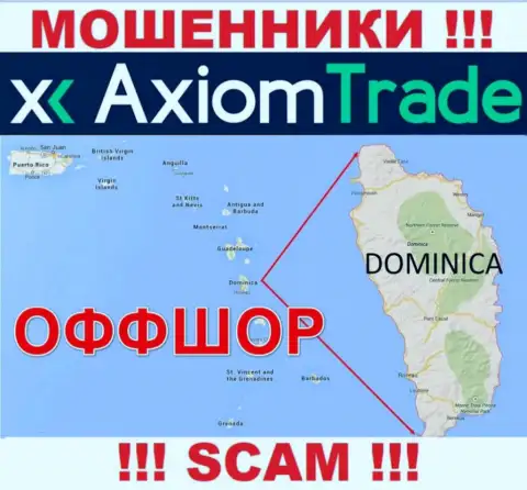 AxiomTrade специально прячутся в оффшорной зоне на территории Dominica, интернет-кидалы