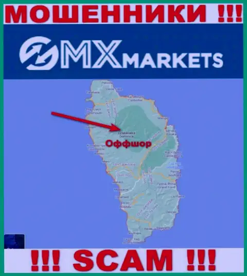 Не верьте internet мошенникам GMXMarkets Com, ведь они находятся в офшоре: Dominica