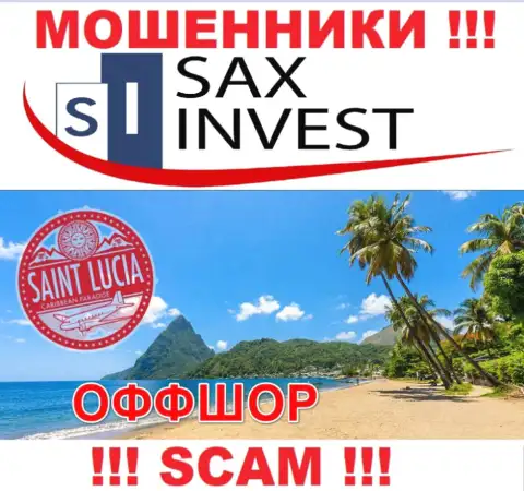 Т.к. Sax Invest расположились на территории Saint Lucia, прикарманенные средства от них не забрать