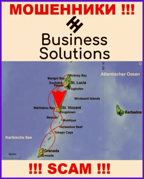 Бизнес Солюшнс намеренно находятся в оффшоре на территории Kingstown, St Vincent & the Grenadines - это МОШЕННИКИ !