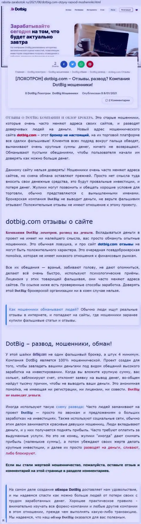 DotBig Com депозиты не отдает - это ЖУЛИКИ !!! (обзор мошеннических комбинаций организации)