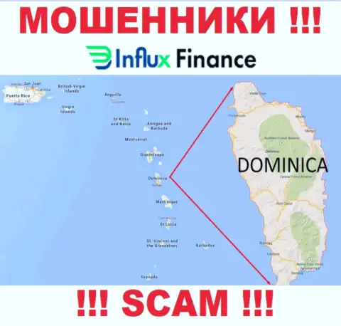 Контора InFluxFinance - это интернет-разводилы, базируются на территории Dominica, а это оффшорная зона