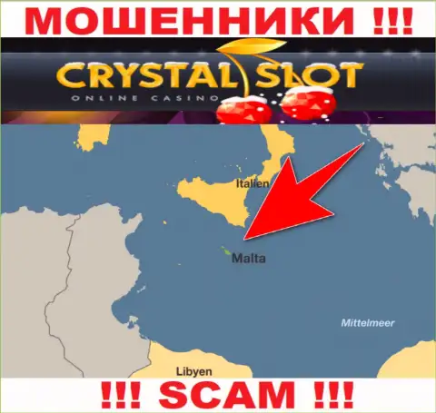 Malta - именно здесь, в офшоре, отсиживаются мошенники КристалСлот