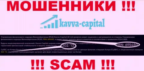 Вы не возвратите средства из компании Kavva Capital UK Ltd, даже если узнав их номер лицензии с официального web-сервиса