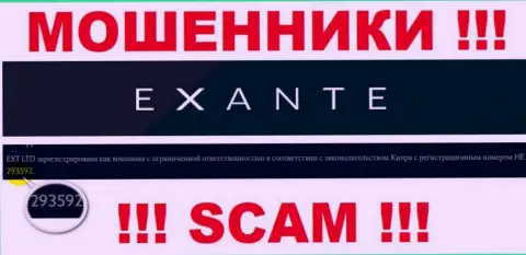 Во всемирной сети интернет работают кидалы Exanten !!! Их регистрационный номер: HE 293592