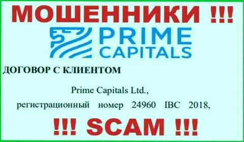Прайм Капиталз Лтд - это контора, которая управляет интернет-мошенниками Prime Capitals Ltd