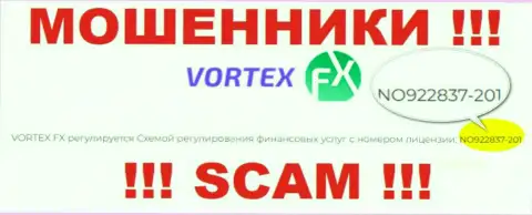 Именно эта лицензия представлена на официальном сайте воров Vortex FX