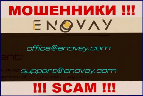 E-mail, который мошенники EnoVay Info засветили у себя на официальном сайте