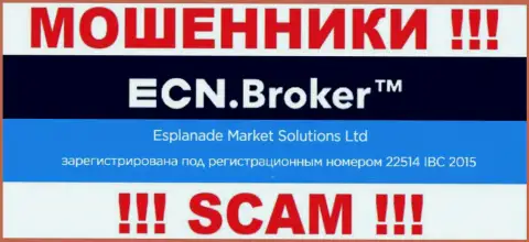 Регистрационный номер, который принадлежит компании ECN Broker - 22514 IBC 2015