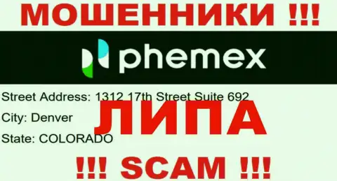 Оффшорная юрисдикция конторы PhemEX Com у нее на интернет-ресурсе указана фейковая, будьте очень осторожны !!!
