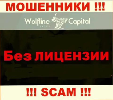 Нереально нарыть инфу о лицензии internet махинаторов WolflineCapital Com - ее попросту не существует !!!