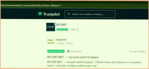 Интернет-пользователи выложили отзывы об интернет компании BTCBit на информационном портале trustpilot com