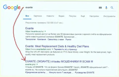 Посетители Google проинформированы, что Экзант Лтд - это ЛОХОТОРОНЩИКИ !!!